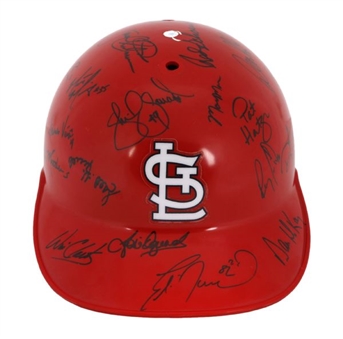 St. Louis Cardinals Team Signed Red Batting Helmet (29 Signatures Incl Darryl Kile)